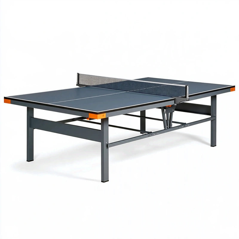 Tischtennistisch 274 x 152.5 x 76 cm aus Holzwerkstoff und Stahl in Dunkelgrau mit Netz