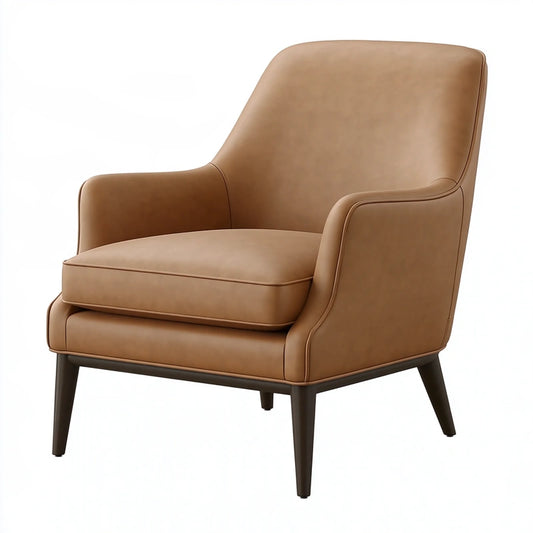 Sessel 78 x 82 x 95 cm in Cognac Lederoptik mit gepolstertem Sitz im modernen Stil