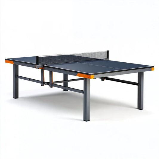 Klappbarer Tischtennistisch 274 x 152.5 x 76 cm aus Stahl und Holzwerkstoff in Anthrazit Orange für Innenbereich