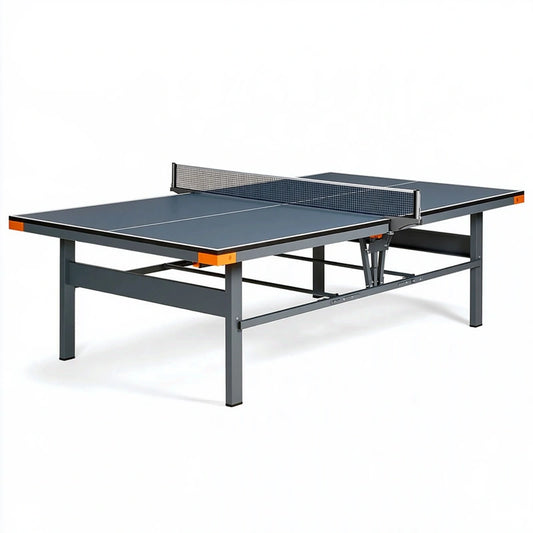 Tischtennistisch 274 x 152.5 x 76 cm aus Holzwerkstoff und Stahl in Dunkelgrau mit Netz