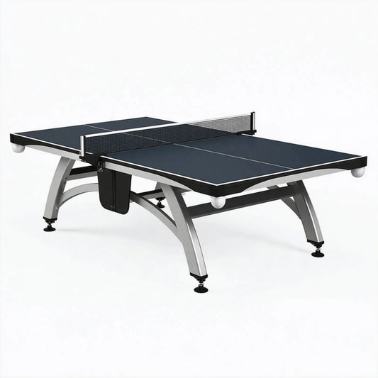Tischtennistisch 274 x 152.5 x 76 cm Stahl Dunkelblau mit Netz für Tischtennis